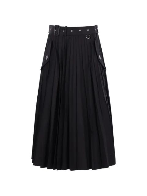 pleated belted skirt by SACAI