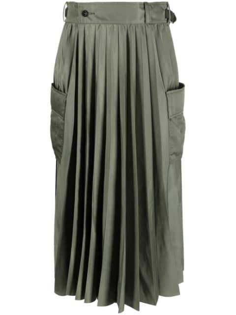 pleated midi skirt by SACAI