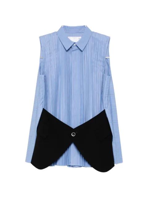 pleated-panel sleeveless blouse by SACAI