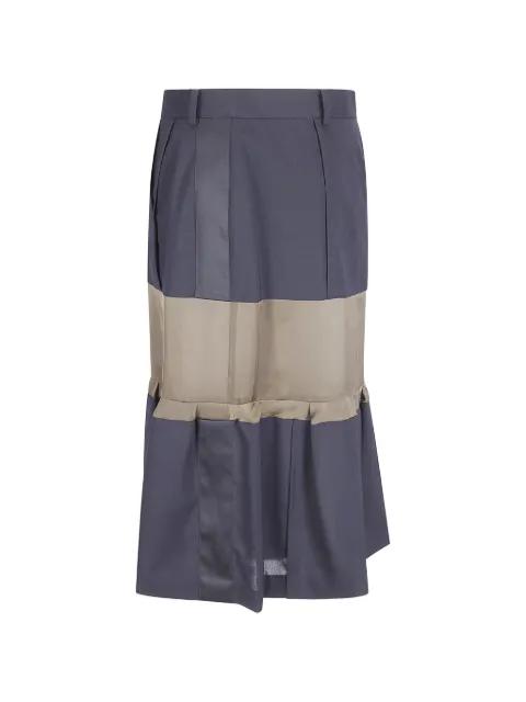pleated panelled mini skirt by SACAI