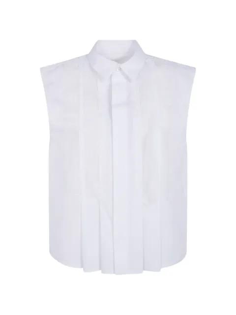 pleated sleeveless shirt by SACAI