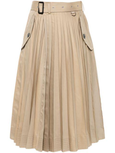 plissé midi skirt by SACAI
