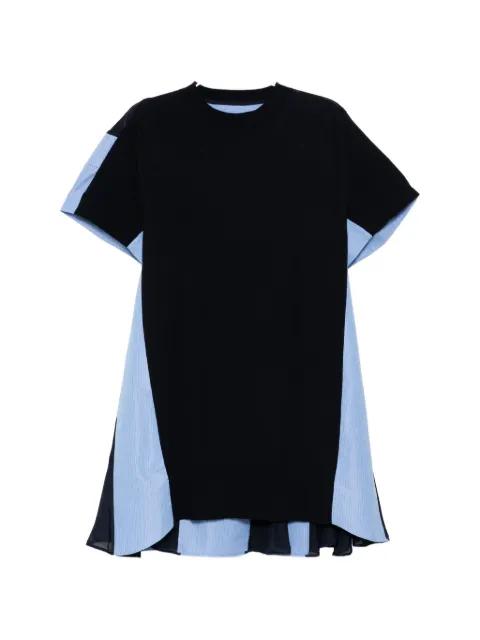 poplin x cotton kinitted dress by SACAI
