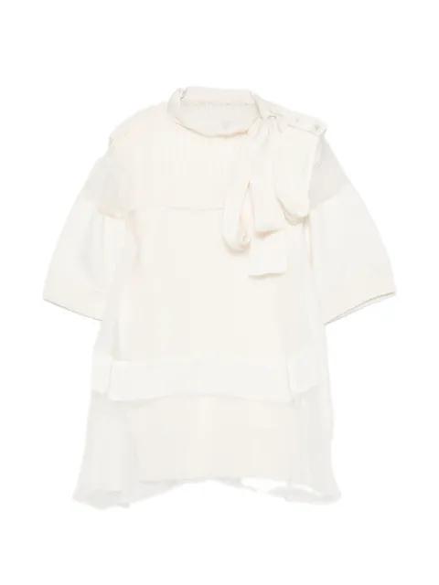 pussy-bow panelled top by SACAI
