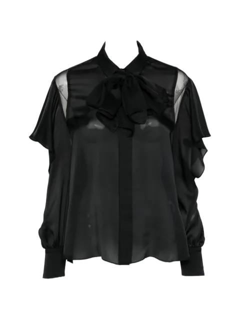 pussy-bow ruffled shirt by SACAI