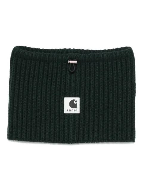 ribbed logo neck warmer by SACAI