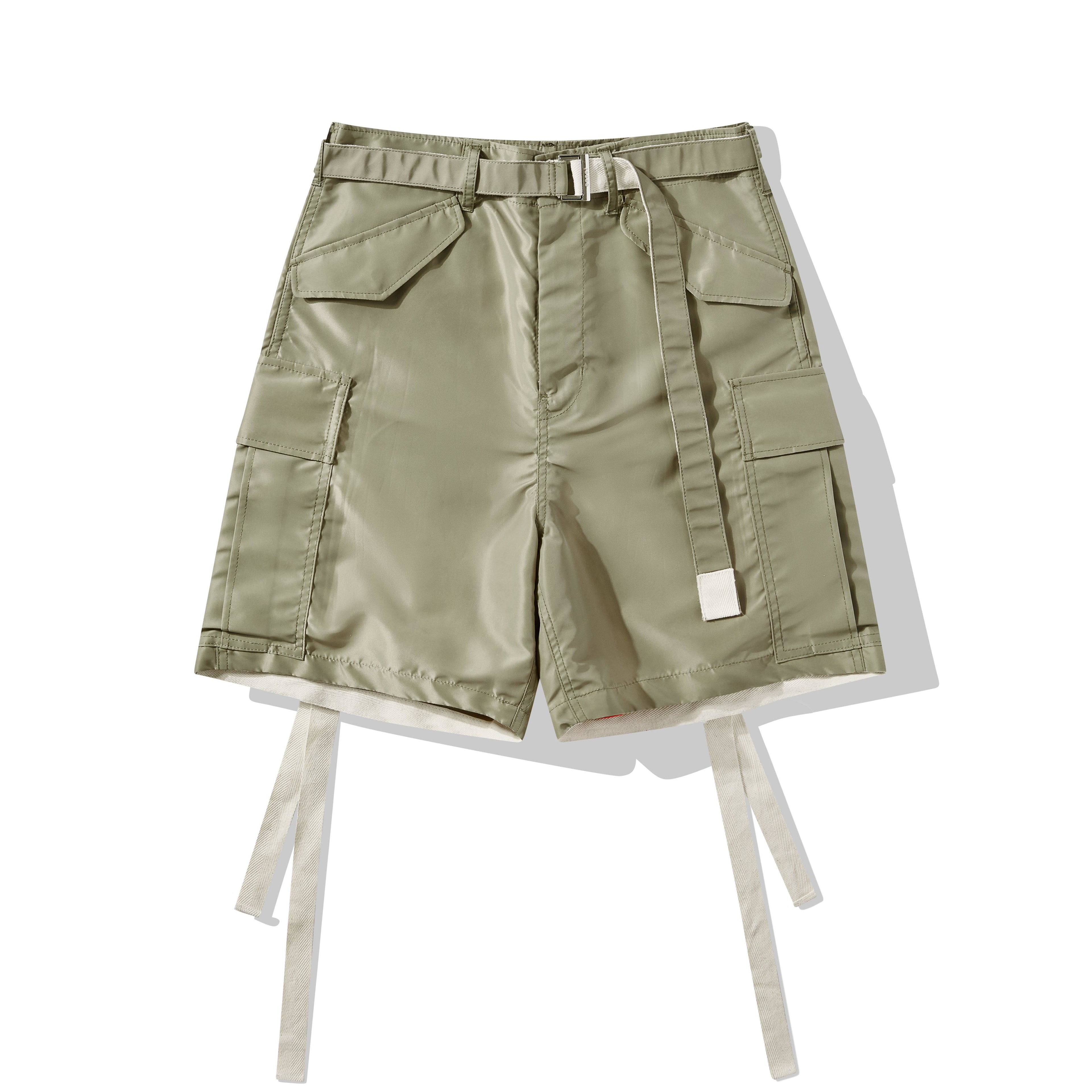 sacai - Men’s Cargo Nylon Twill Shorts - (Khaki) by SACAI