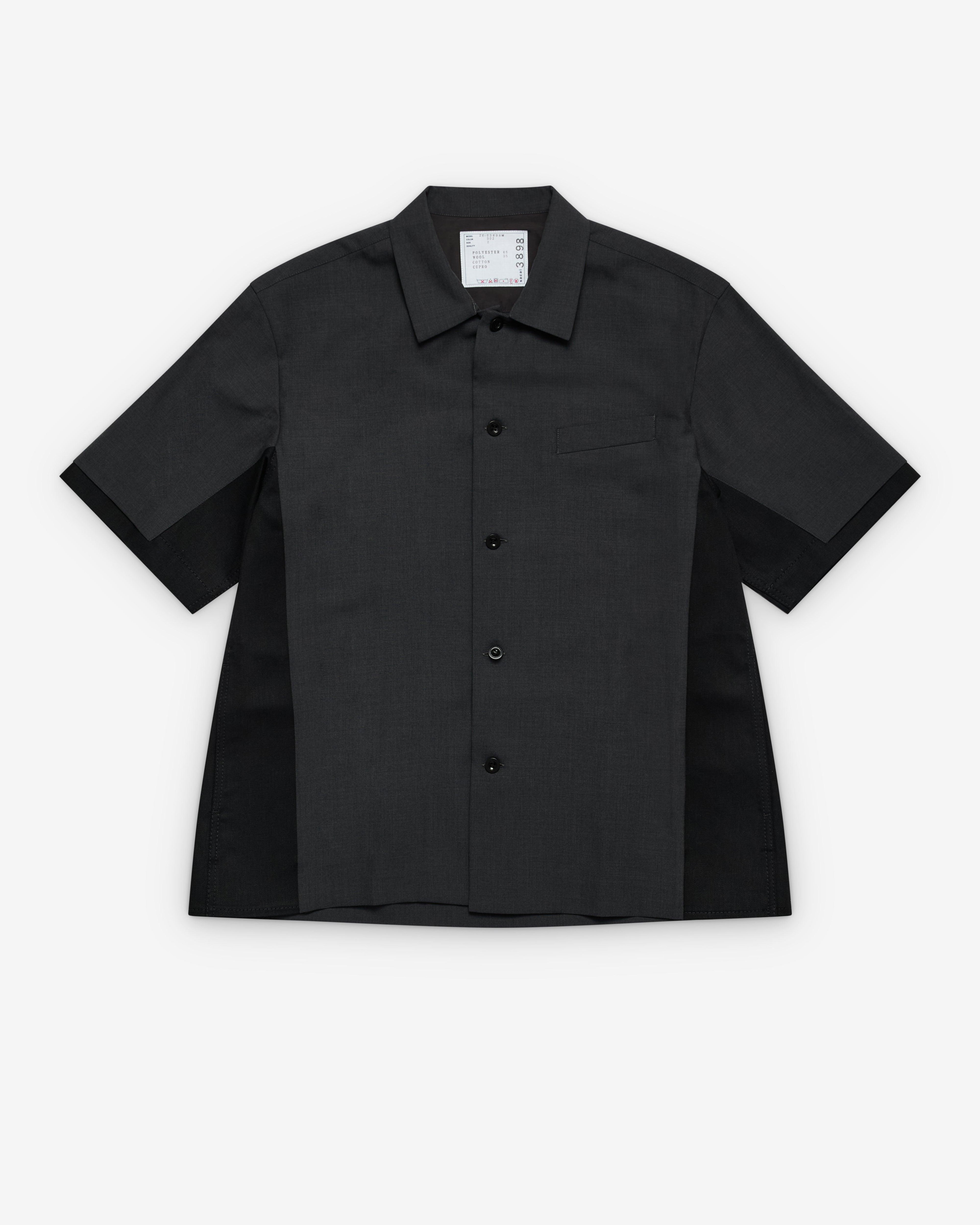 sacai - Men's Denim Panelled Shirt - (Black/Grey) by SACAI