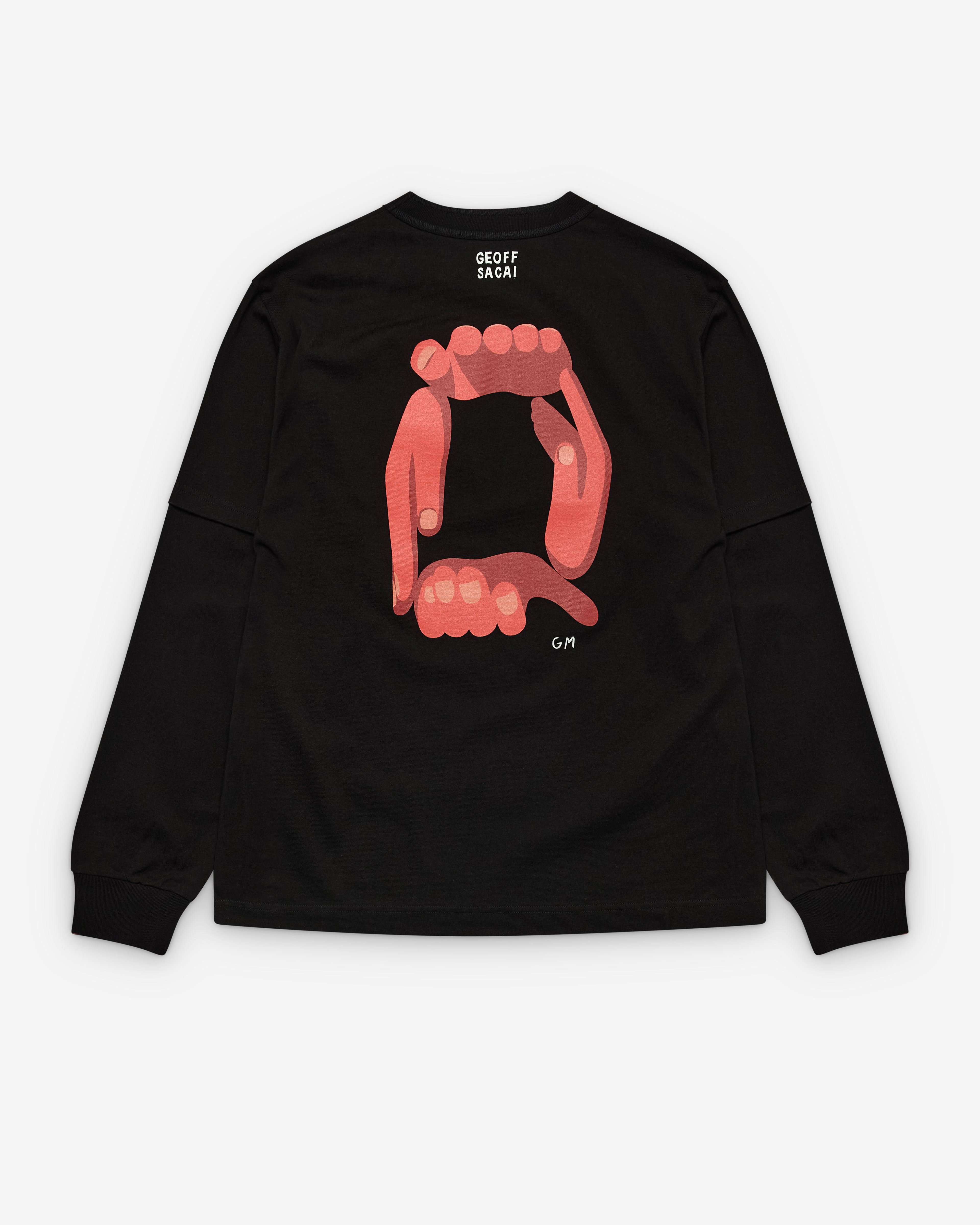 sacai - Men's Geoff Sacai Print Long Sleeve T-Shirt - (Black) by SACAI
