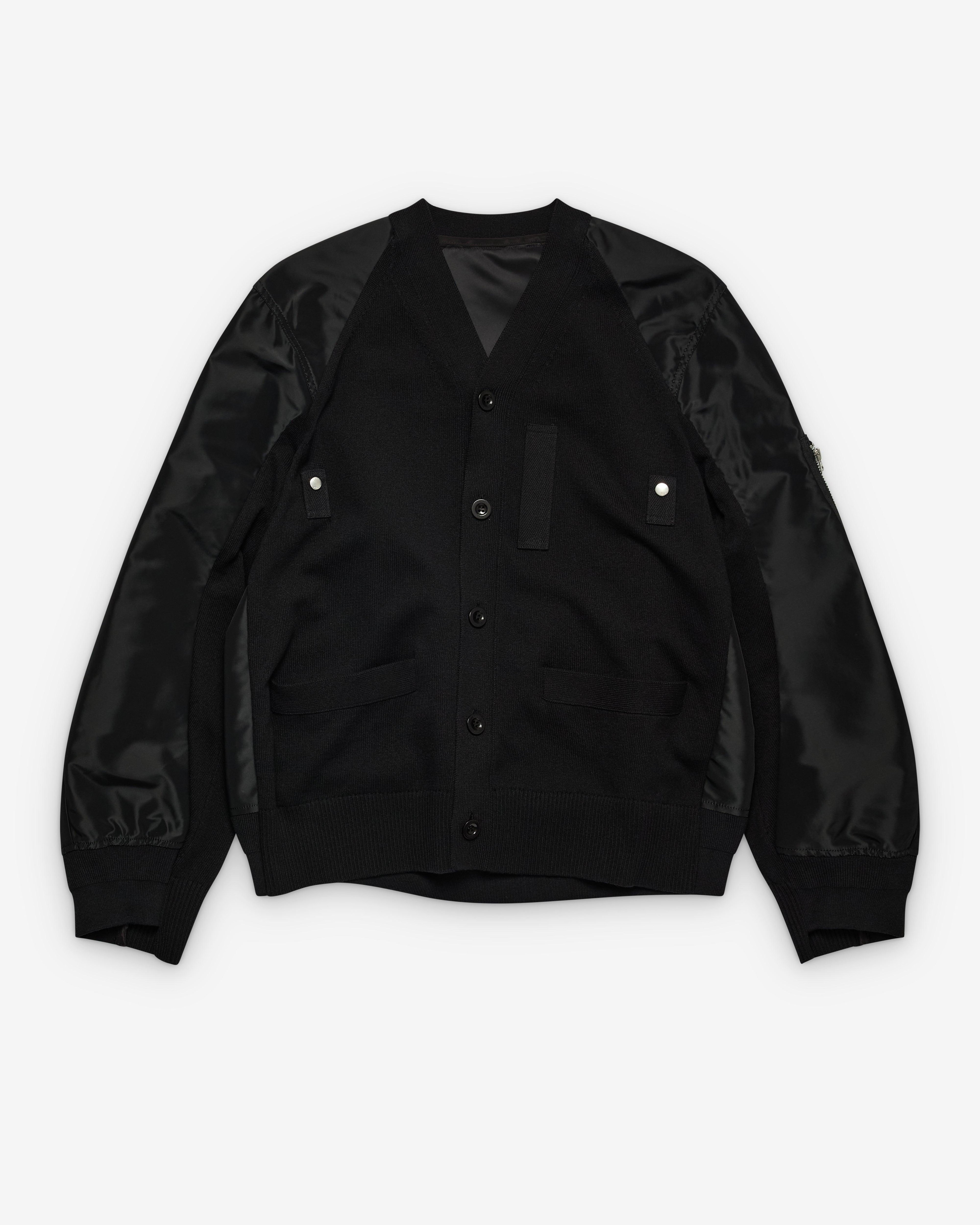 sacai - Men's Panelled Cardigan - (Black) by SACAI