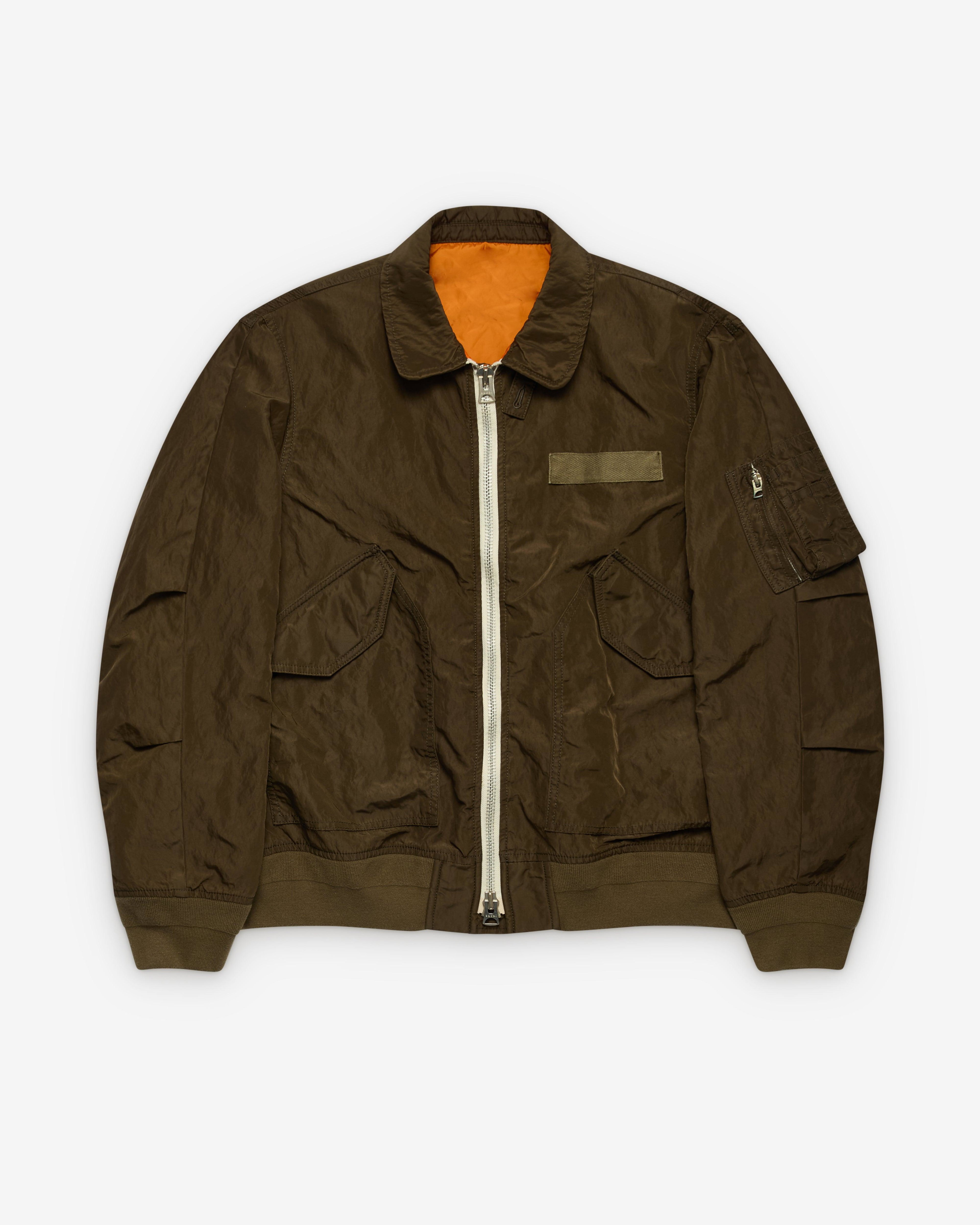 sacai - Men's Treated Nylon Twill Blouson - (Khaki) by SACAI