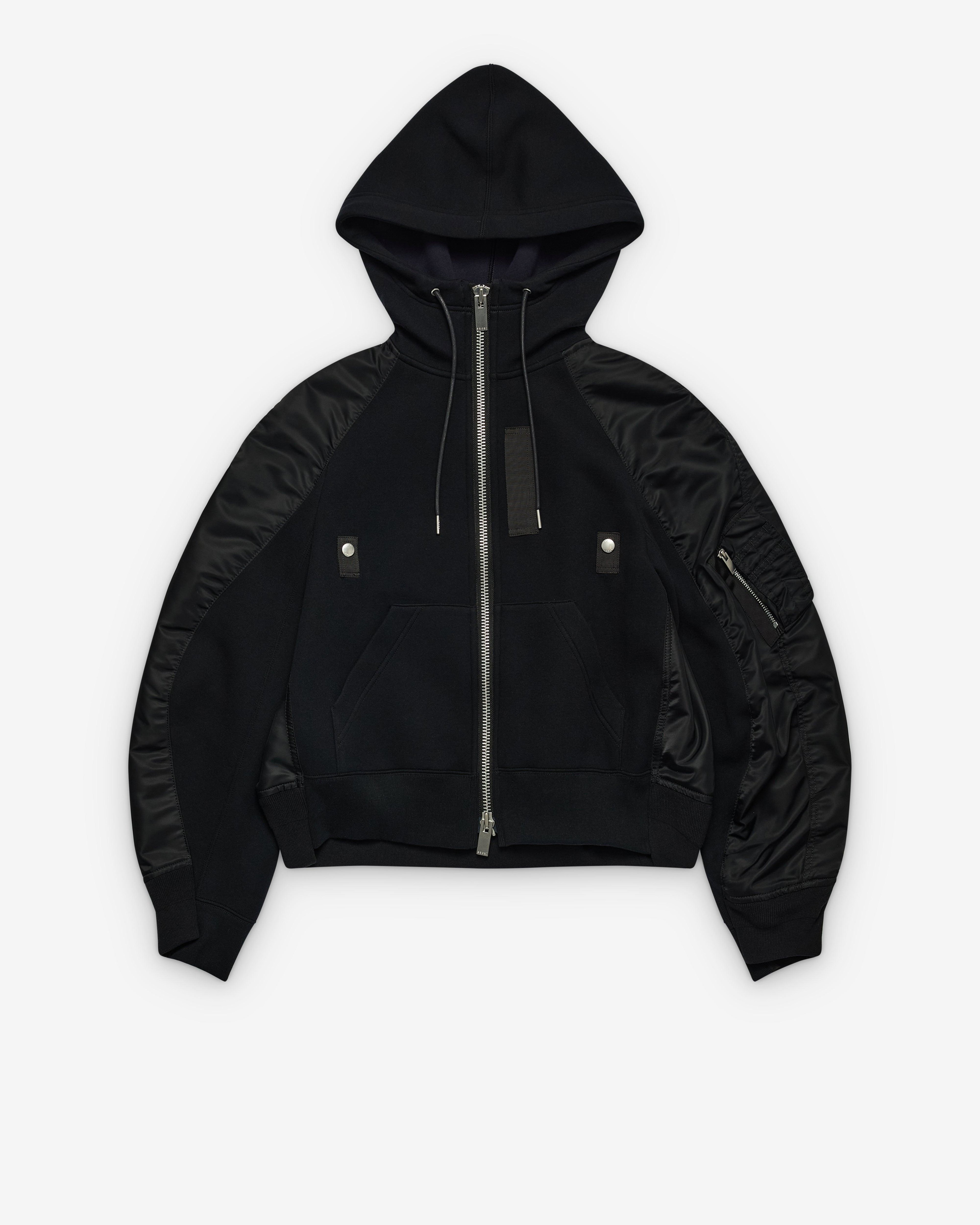 sacai - Women's Contrast Sleeve Hoodie - (Black) by SACAI