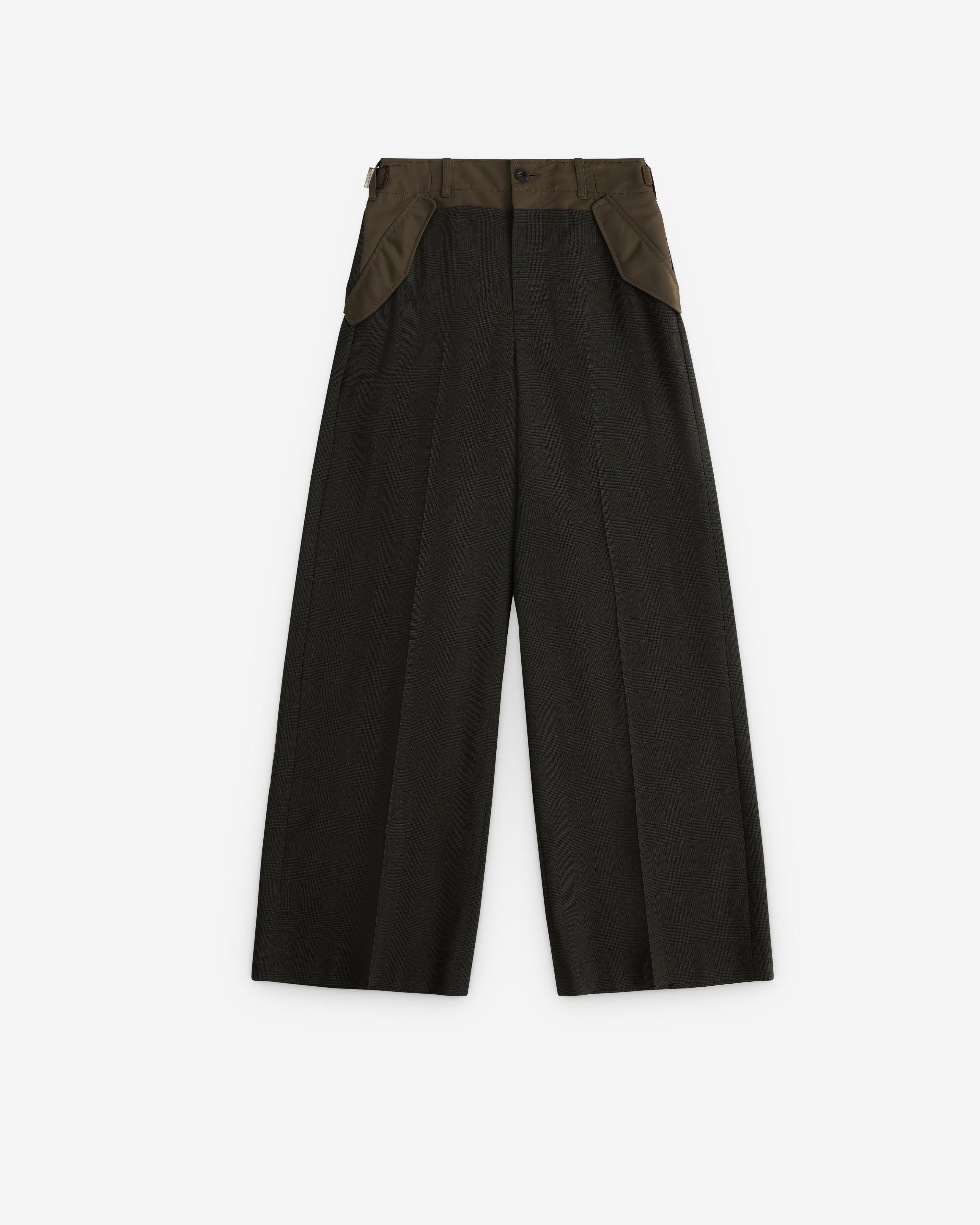 sacai - Women’s Glen Check Pants - (Khaki) by SACAI