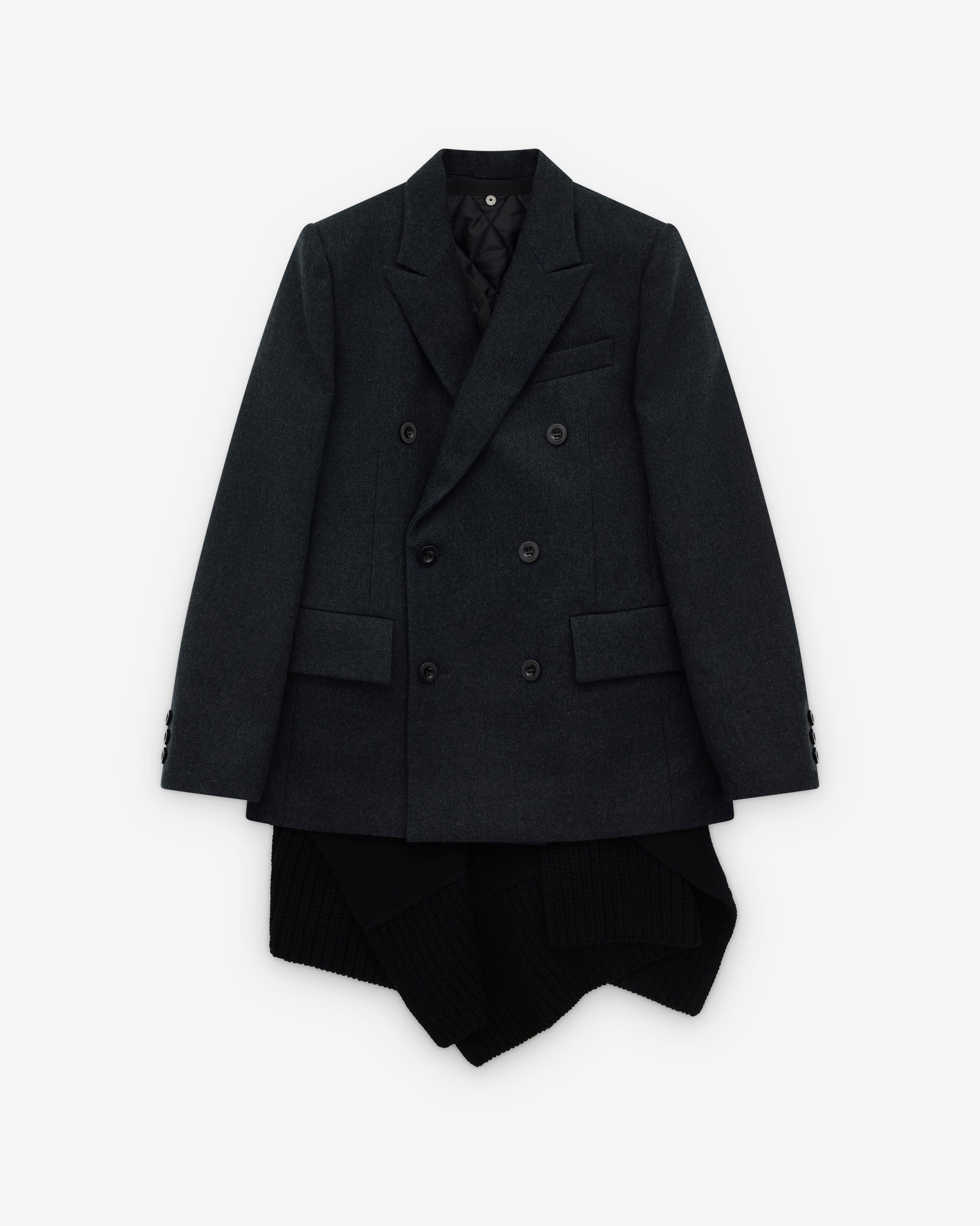 sacai - Women's Knitted Layered Blazer - (Charcoal) by SACAI