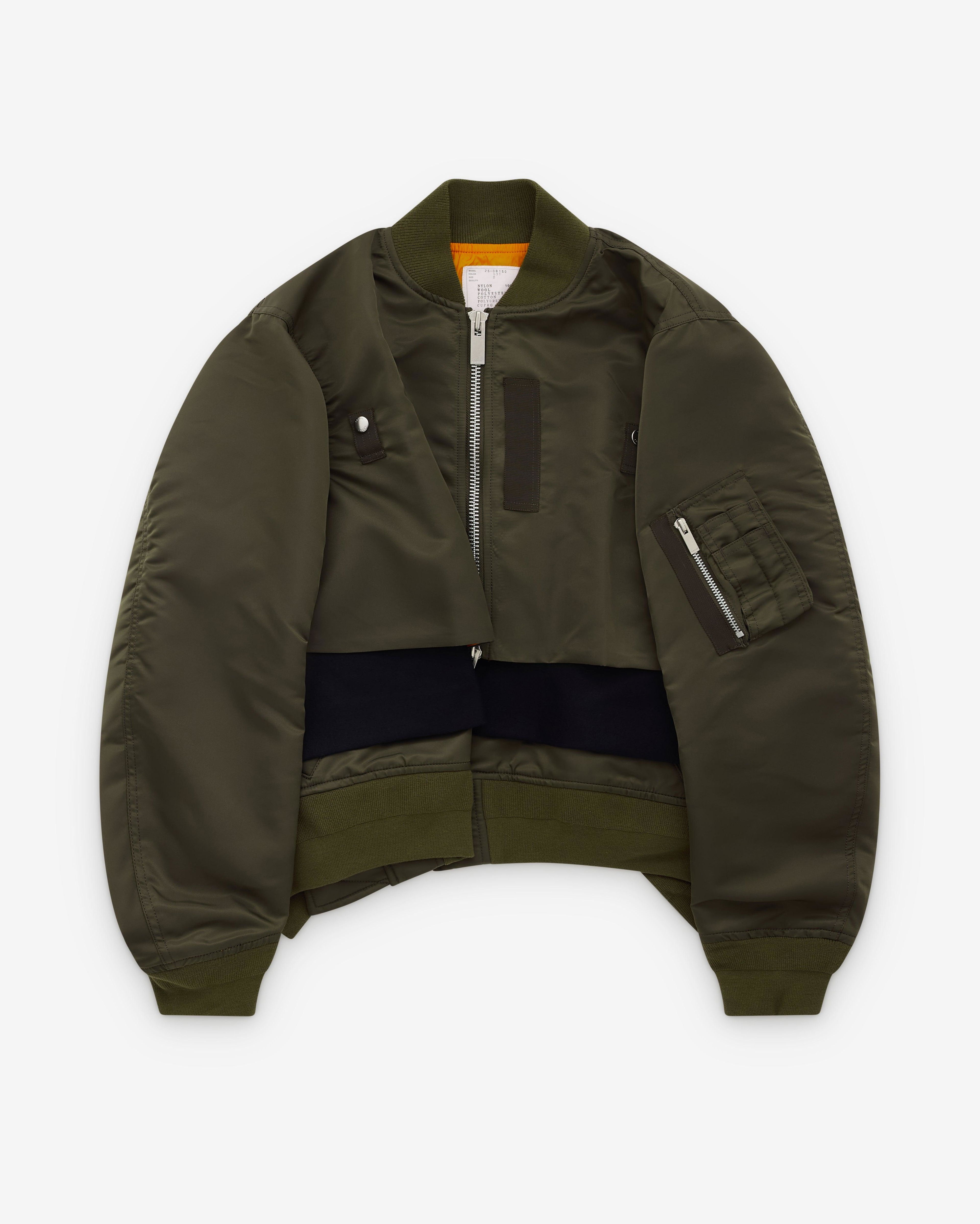 sacai - Women's Layered Bomber Jacket - (Khaki) by SACAI