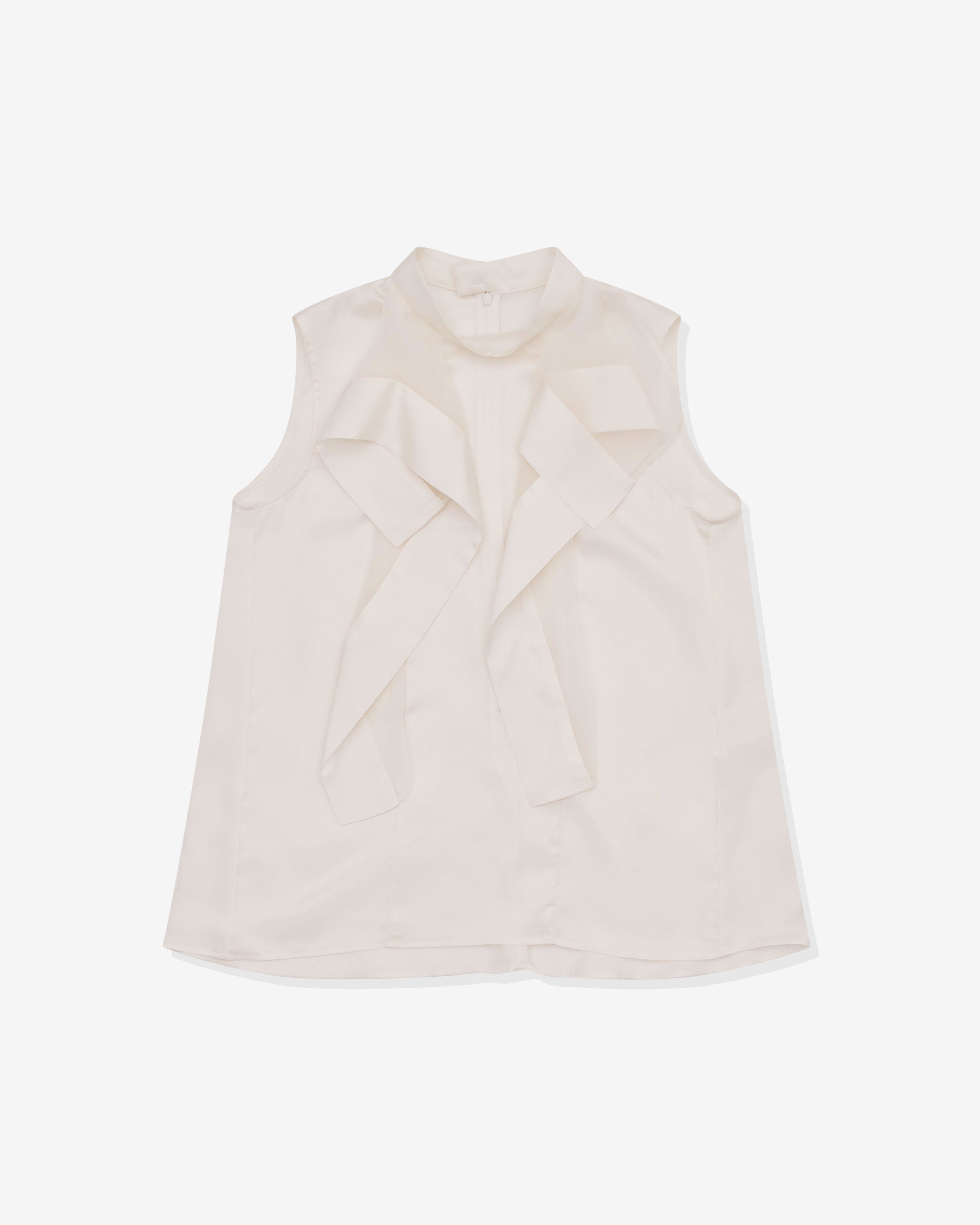 sacai - Women's Satin Chiffon Pullover - (Ivory) by SACAI