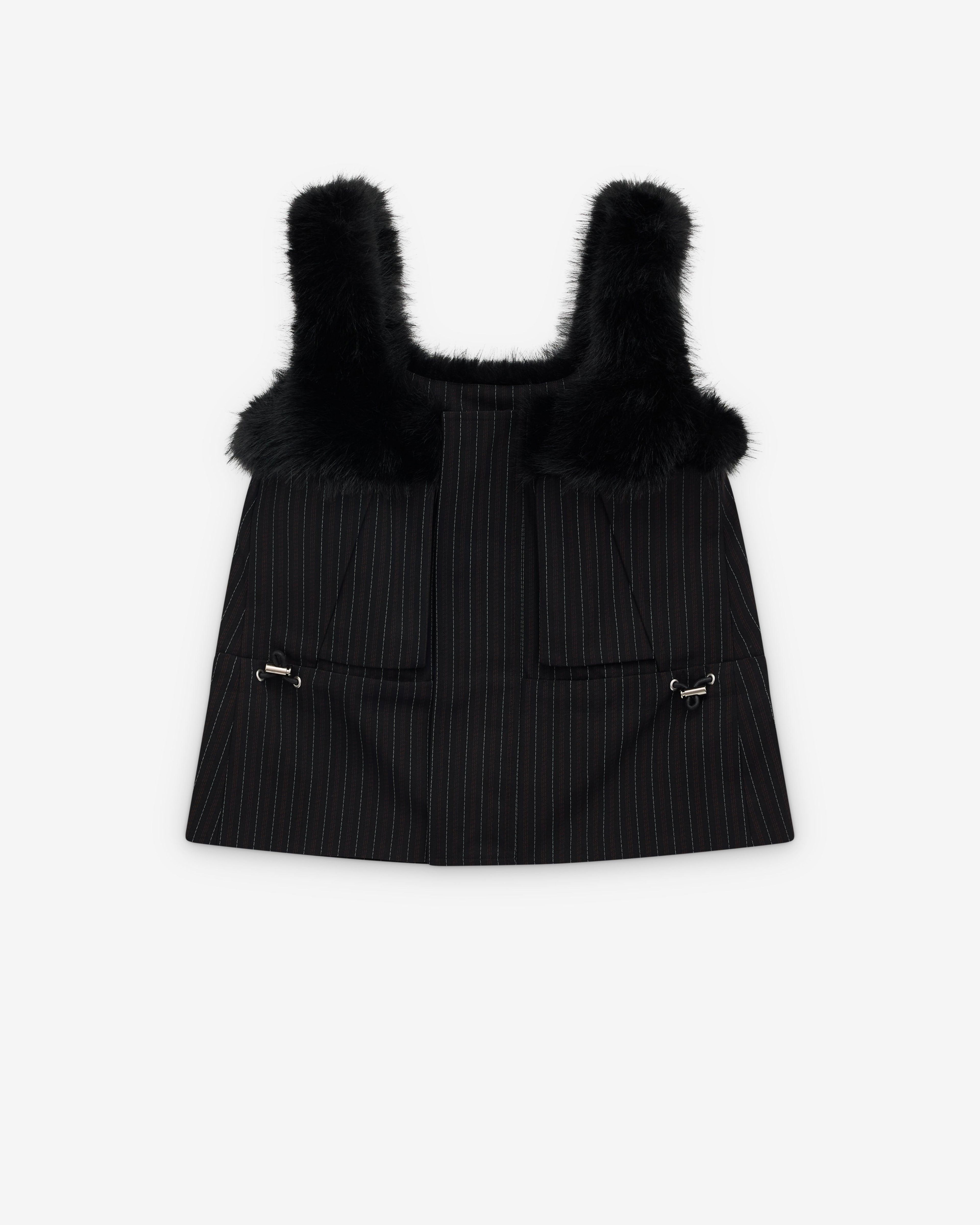 sacai - Women's Stripe Doeskin Tank Top - (Black) by SACAI
