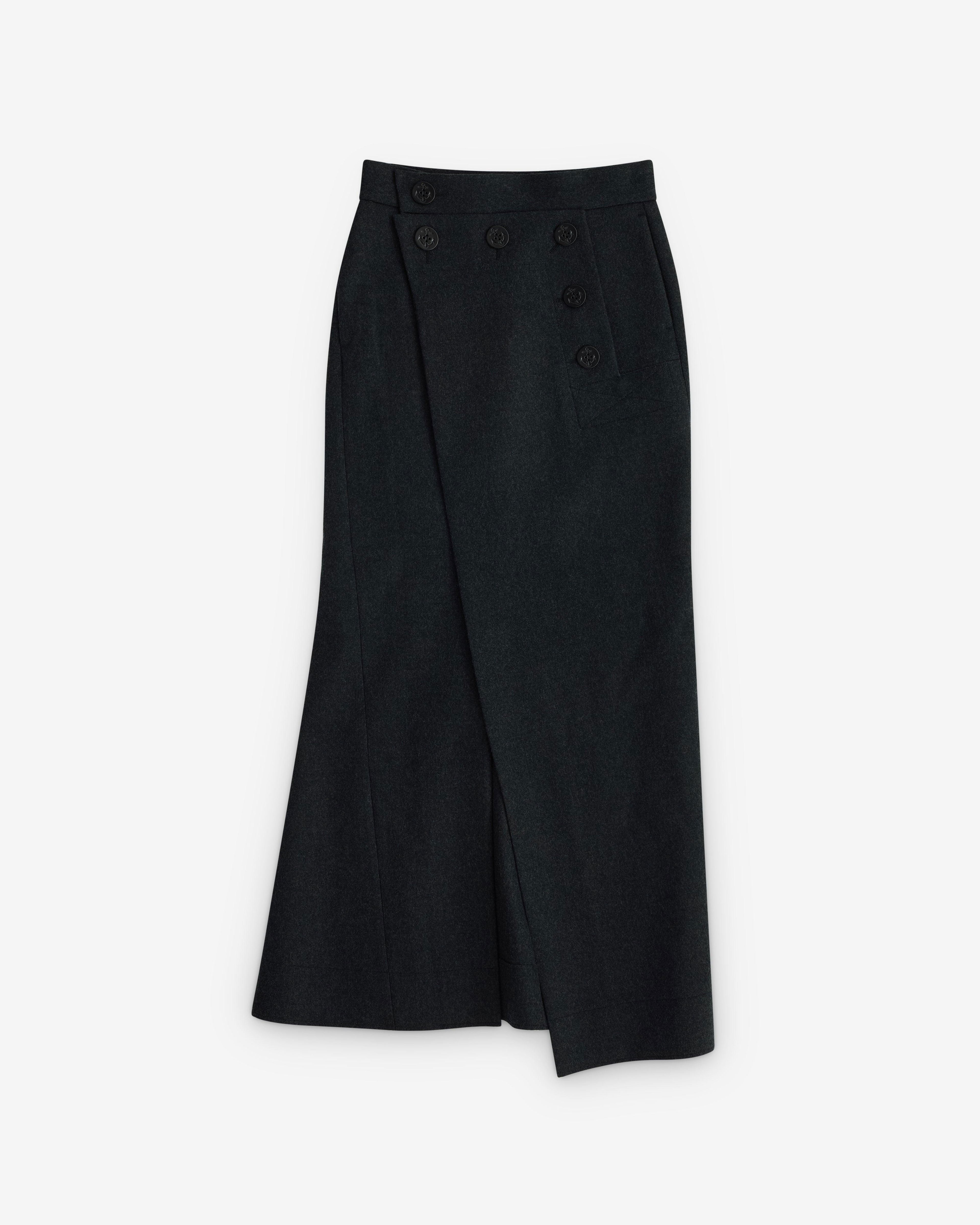 sacai - Women's Twist Seam Skirt - (Charcoal) by SACAI