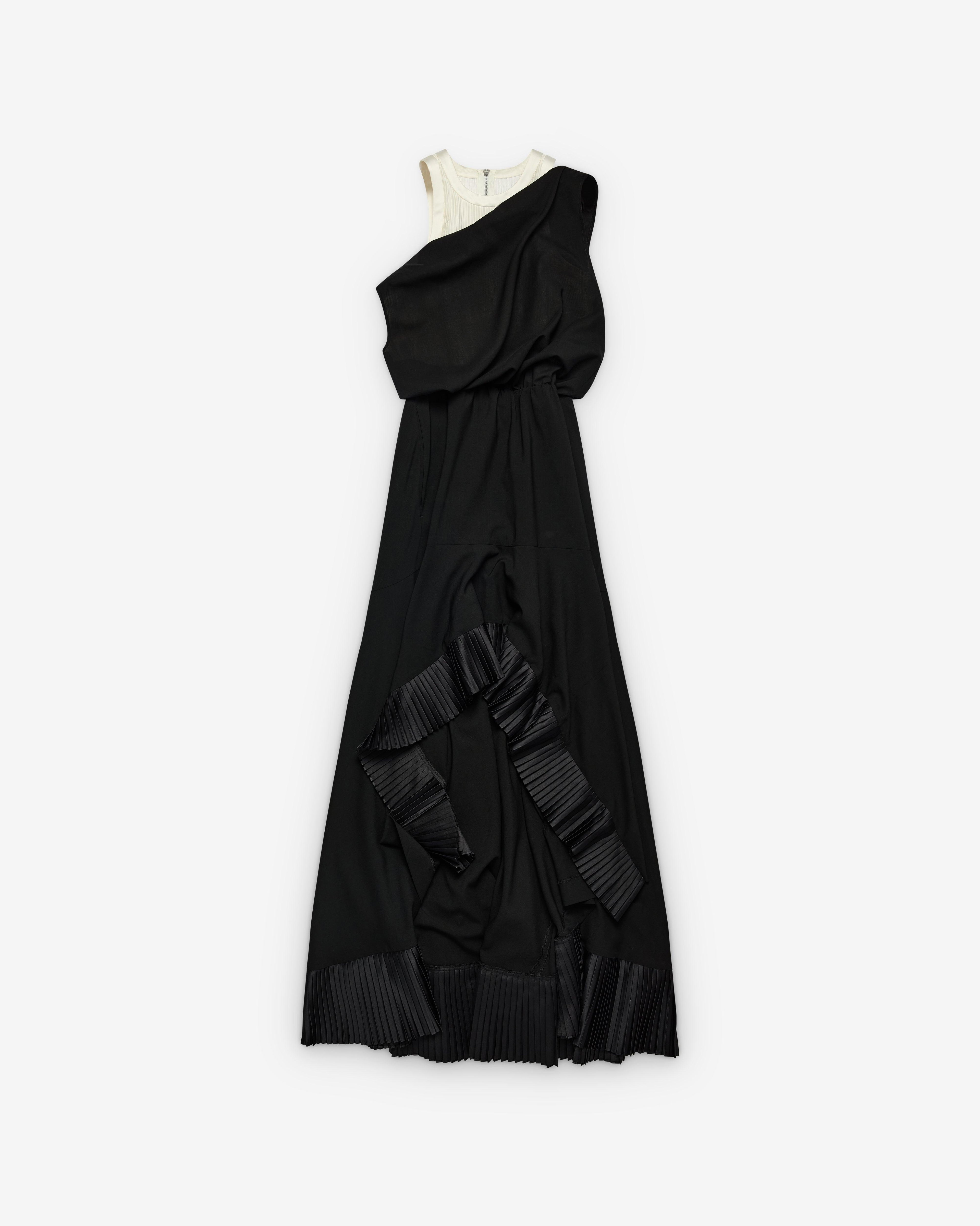 sacai - Women's Wool Draped Dress - (Black/Ivory) by SACAI