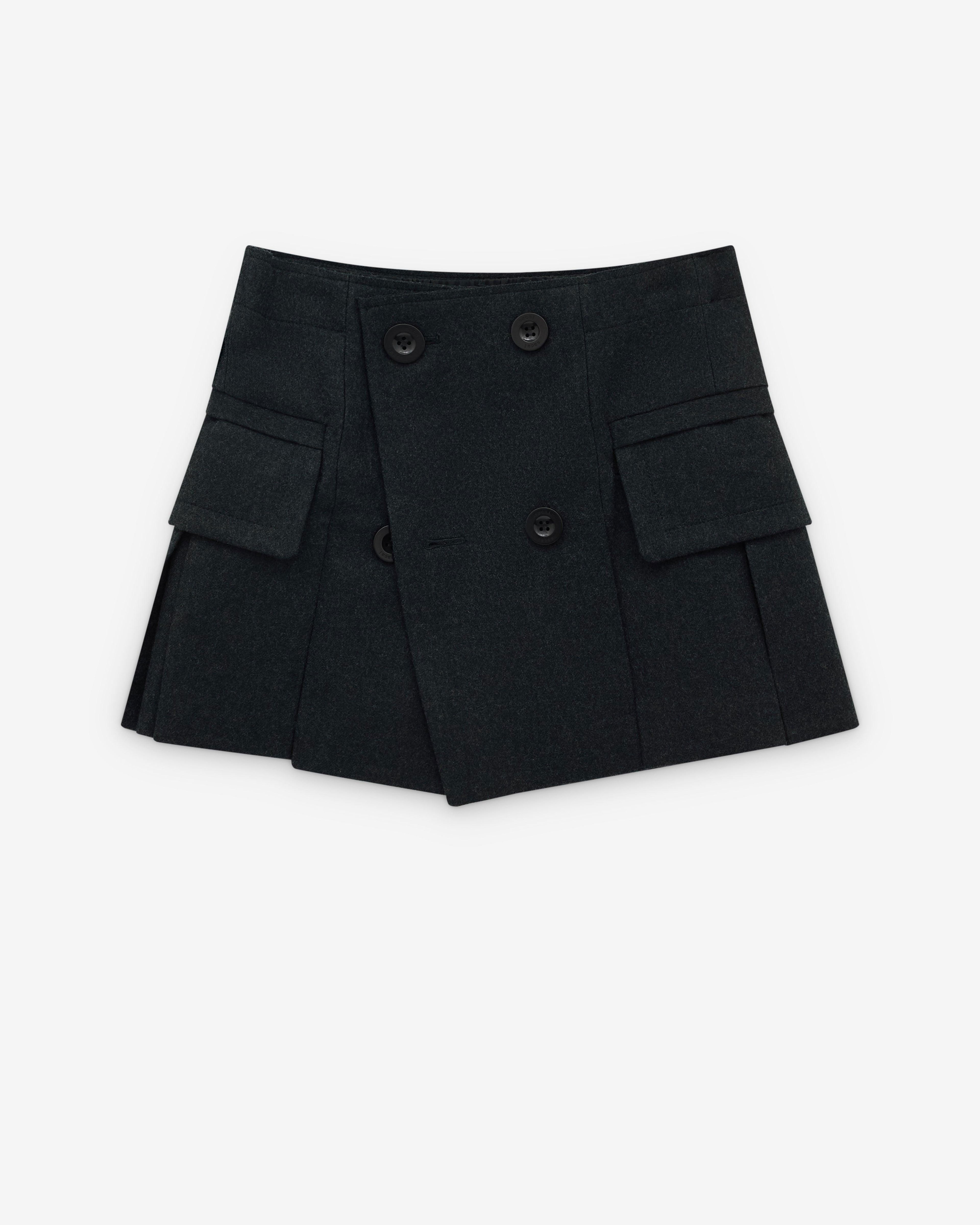 sacai - Women's Wool Pleated Shorts - (Charcoal) by SACAI