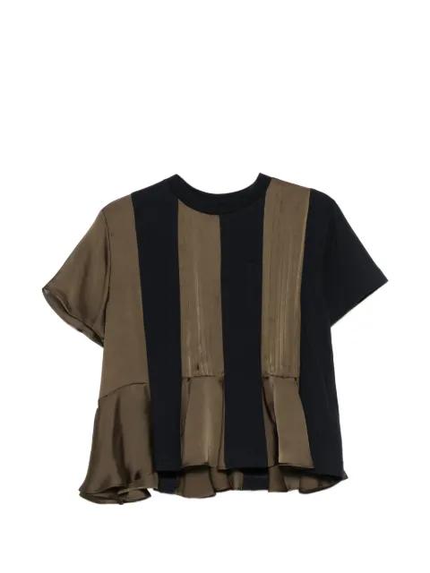 short-sleeve pleated T-shirt by SACAI