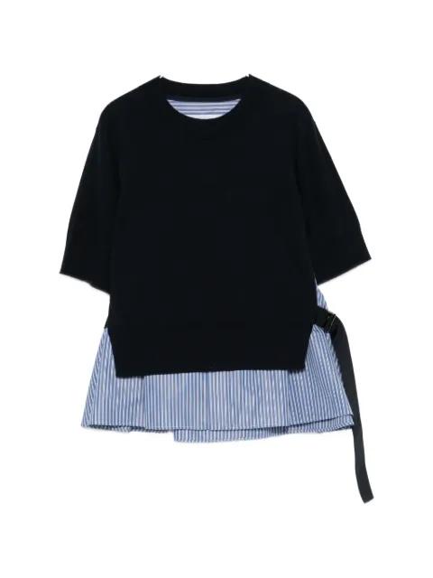striped detail top by SACAI