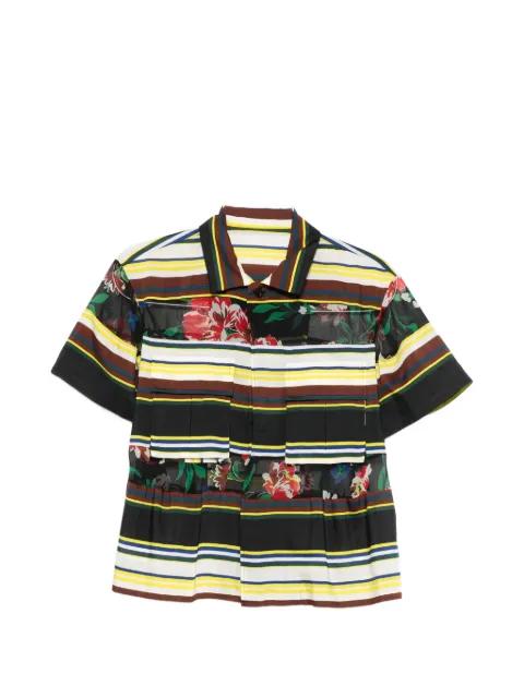 striped floral-print blouse by SACAI