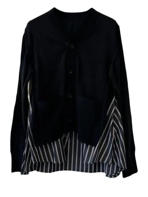 striped-panel cardigan by SACAI