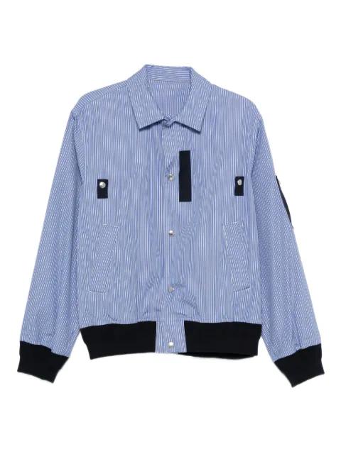 striped panelled bomber jacket by SACAI