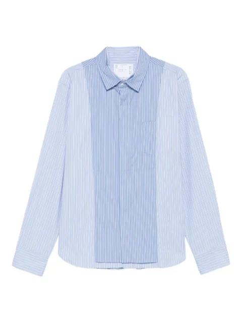striped panelled shirt by SACAI