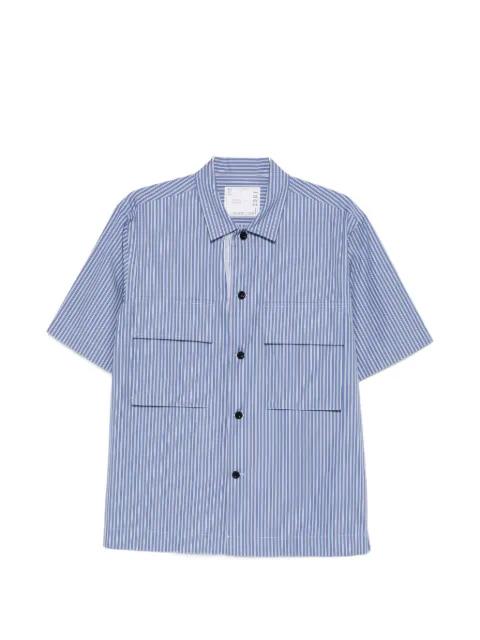 striped-pattern short-sleeve shirt by SACAI