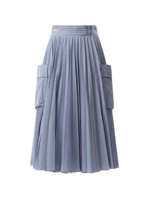 striped pleated skirt by SACAI