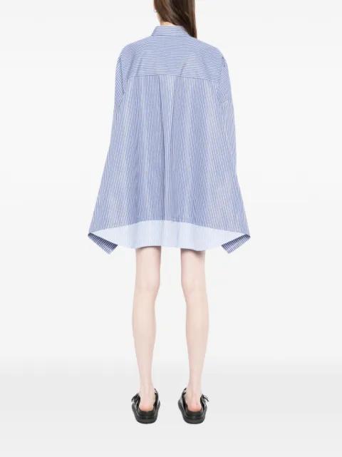 striped pocket poplin shirt by SACAI