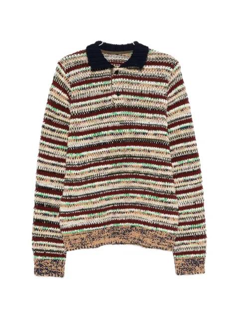 striped polo knitwear by SACAI