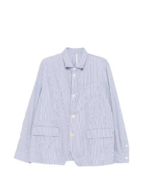 striped poplin shirt jacket by SACAI