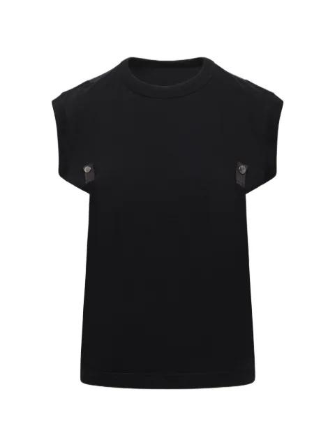 stud-detail T-shirt by SACAI