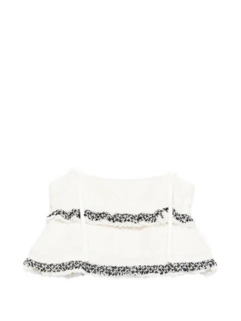 tiered frayed-edge top by SACAI