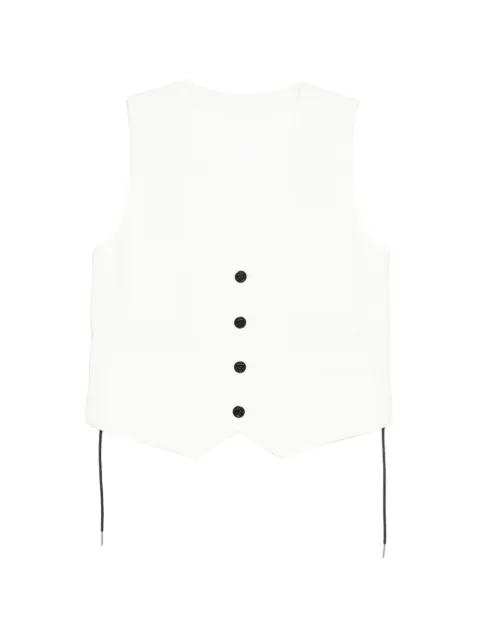 v-neck sleeveless blazer by SACAI