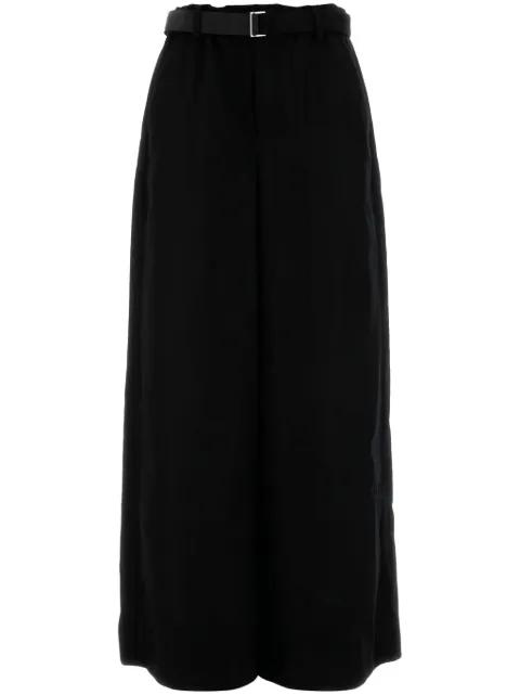wool palazzo pants by SACAI
