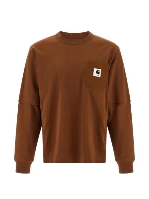 x Carhartt Wip logo-patch long-sleeve T-shirt by SACAI