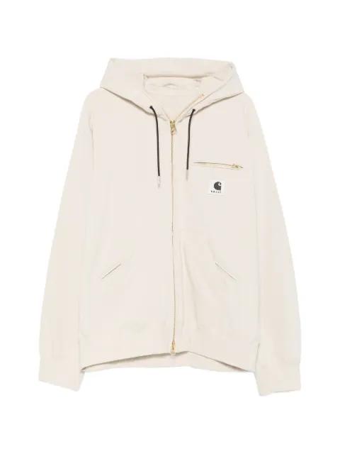 x Carhartt logo-patch hoodie by SACAI