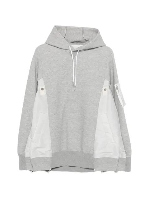 zip-detailed hoodie by SACAI
