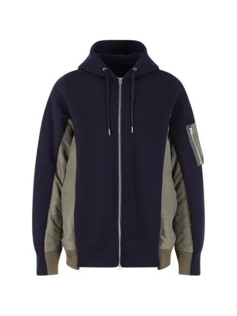 zip hoodied sweater by SACAI