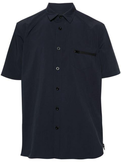 zip-pocket taffeta shirt by SACAI