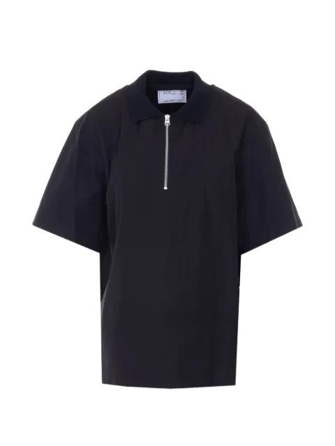 zip short-sleeve polo shirt by SACAI