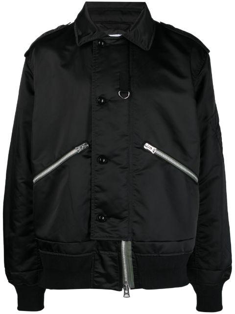 zip-up cotton-blend bomber jacket by SACAI