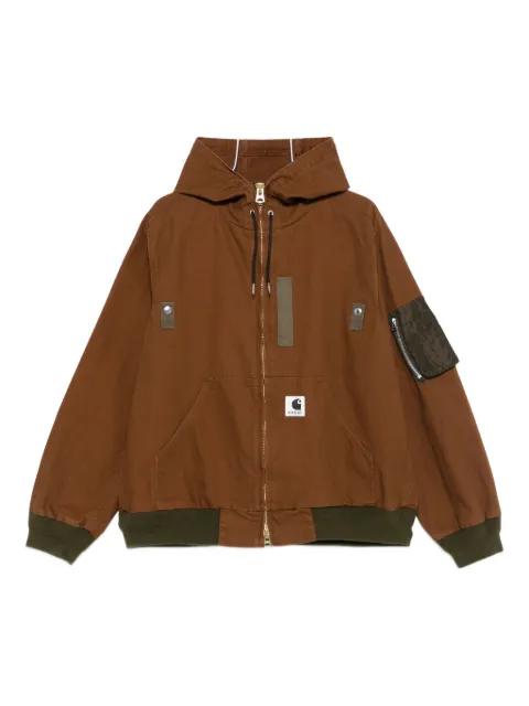 zip-up hoodied bomber jacket by SACAI