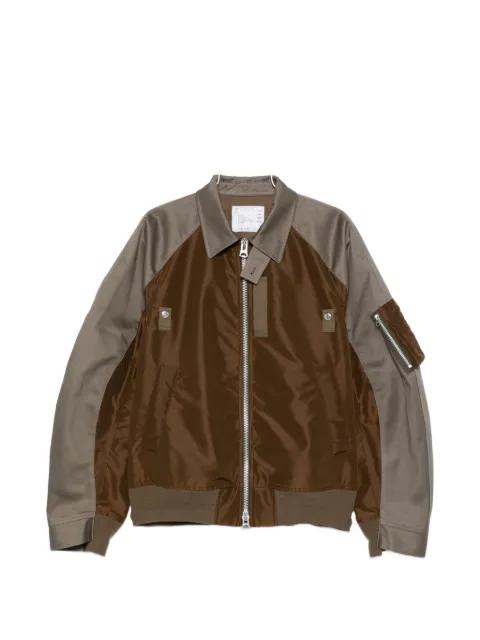 zipped panelled jacket by SACAI