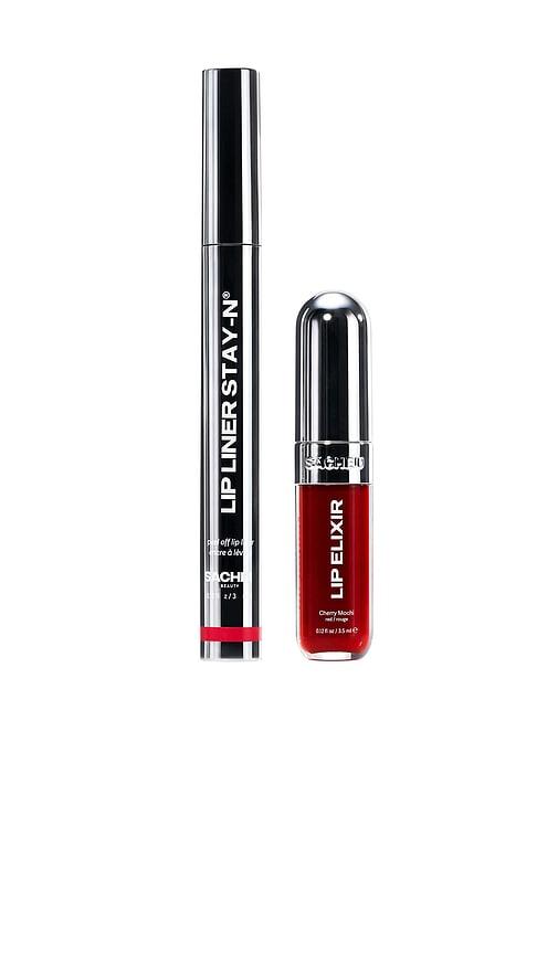Sacheu Lip Liner STAY-N & Lip Elixir Bundle Line & Shine in GetREDy & Cherry Mochi by SACHEU