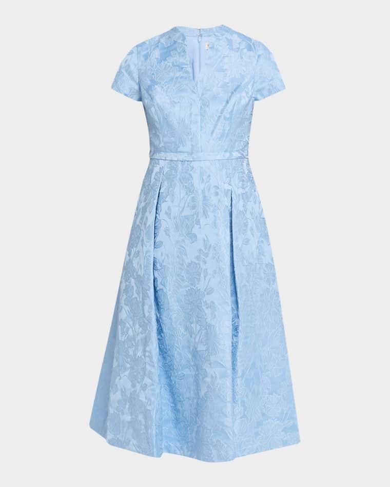 Hanna Pleated Floral Jacquard Midi Dress by SACHIN BABI